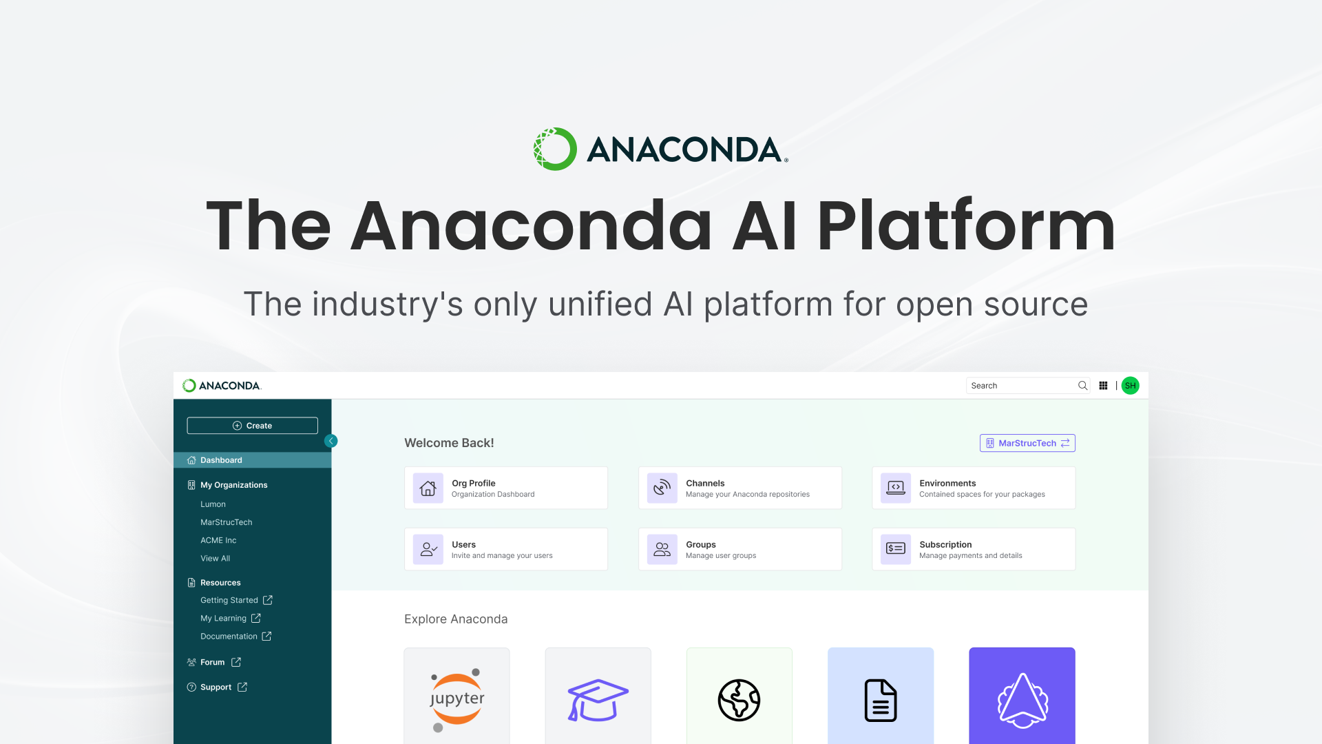 the Anaconda AI platform
